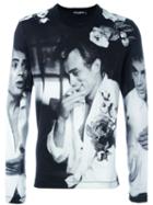 Dolce & Gabbana Photo Print Sweatshirt, Men's, Size: 52, Black, Cotton/silk/polyamide/polyester