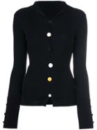 Jacquemus Ribbed Button Front Cardigan - Black