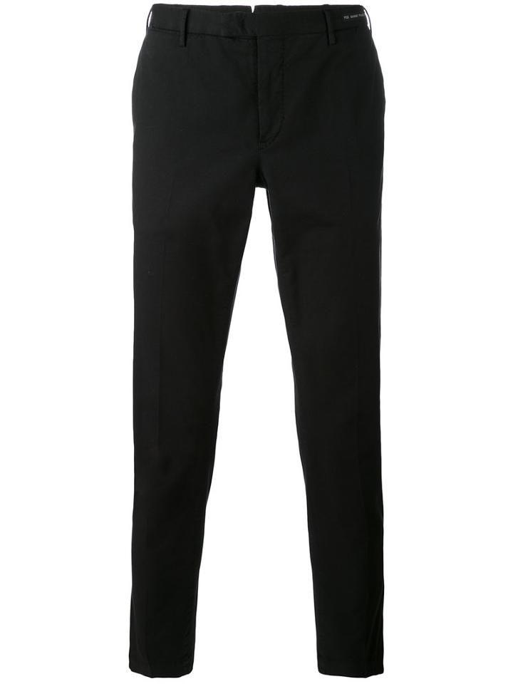 Pt01 - Plain Chinos - Men - Cotton/linen/flax/spandex/elastane - 52, Black, Cotton/linen/flax/spandex/elastane