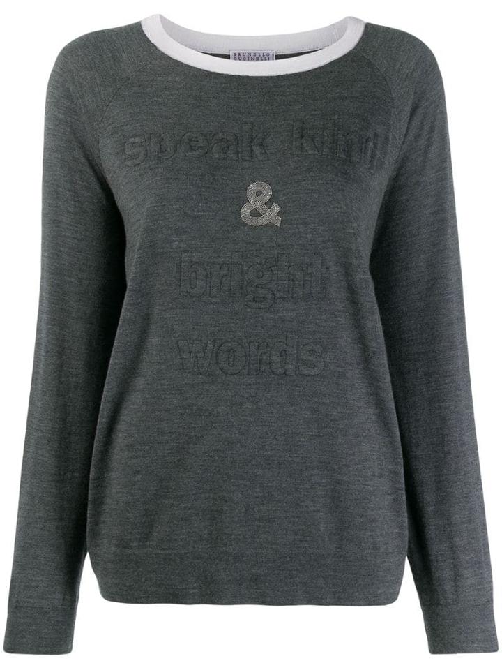 Brunello Cucinelli Round Neck Top - Grey