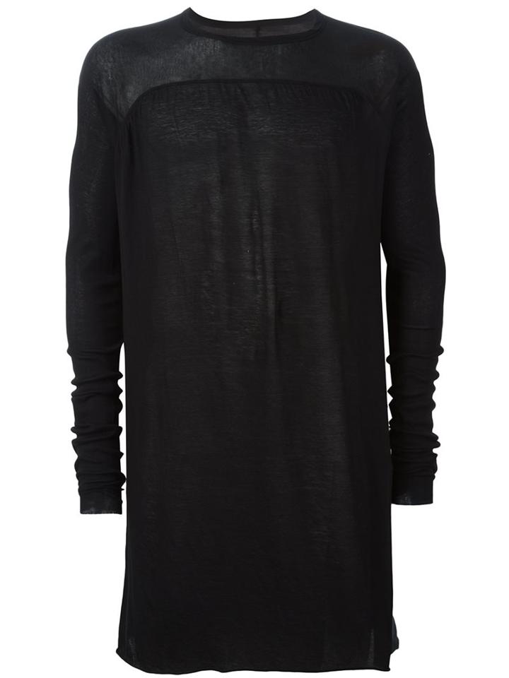 Rick Owens Longsleeved T-shirt, Men's, Size: Small, Black, Cotton