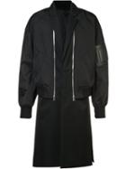 Juun.j Double-layer Bomber Jacket, Men's, Size: 46, Black, Polyester/wool/cupro