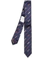 Thom Browne Swimmer Silk Blend Tie - Blue
