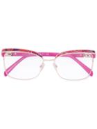 Emilio Pucci - Square Shaped Glasses - Women - Acetate/metal (other) - One Size, Pink/purple, Acetate/metal (other)
