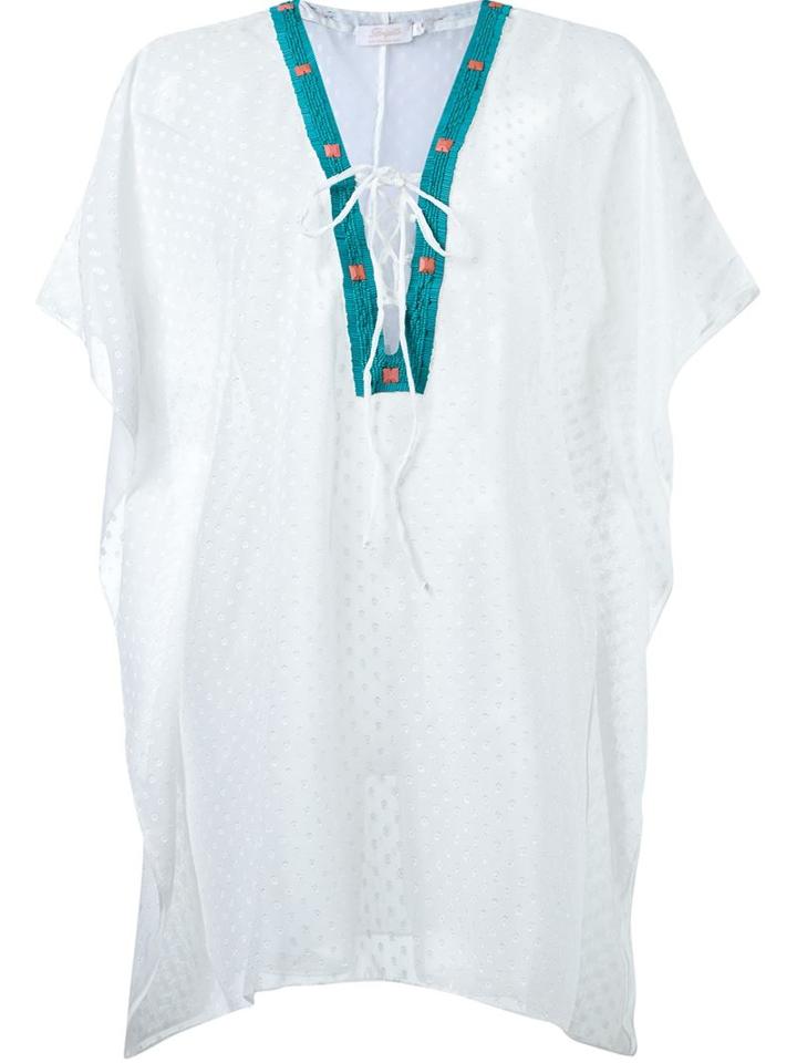 Brigitte V-neck Embroidered Breach Dress
