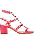 Valentino Garavani Rockstud Sandals, Women's, Size: 35.5, Pink/purple, Calf Leather/leather/metal Other
