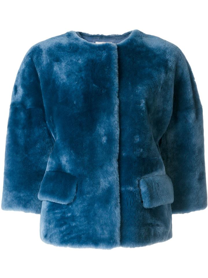 Desa Collection Top-button Fitted Jacket - Blue