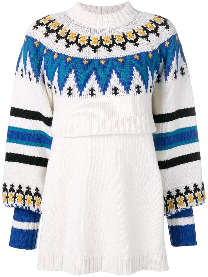 Msgm Layered Sweater - White
