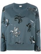 Dries Van Noten Hanack Floral Printed Sweatshirt, Women's, Size: Xs, Blue, Cotton