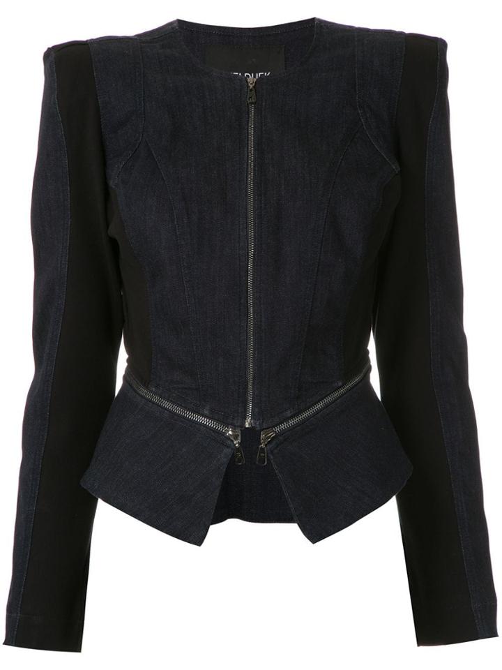 Tufi Duek Zipped Denim Blazer - Blue