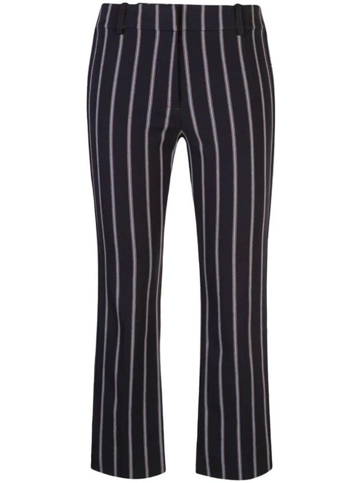 Derek Lam 10 Crosby Cropped Flare Pencil Striped Trouser With Braided