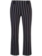 Derek Lam 10 Crosby Cropped Flare Pencil Striped Trouser With Braided