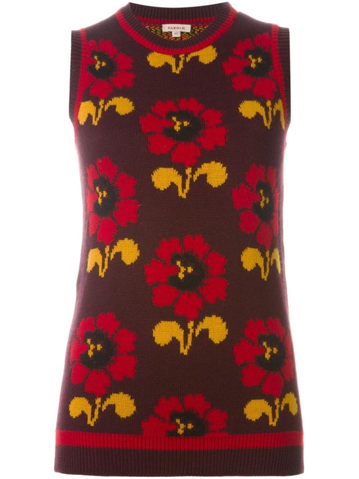 P.a.r.o.s.h. Floral Intarsia Knit Top