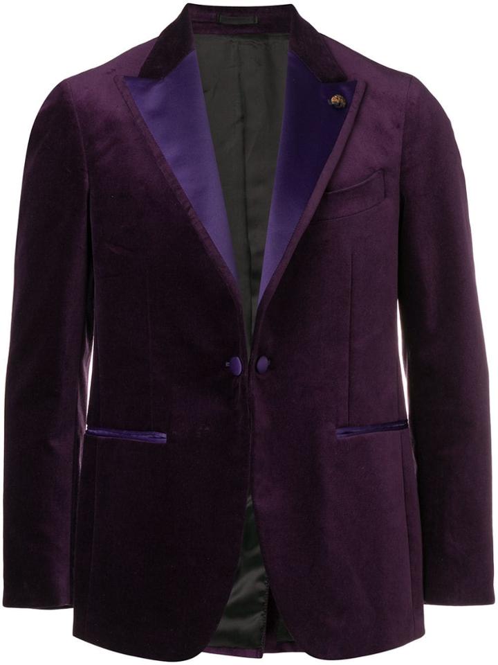 Gabriele Pasini Velvet Evening Blazer - Purple