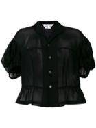 Comme Des Garçons Comme Des Garçons Puff-sleeve Sheer Top - Blue