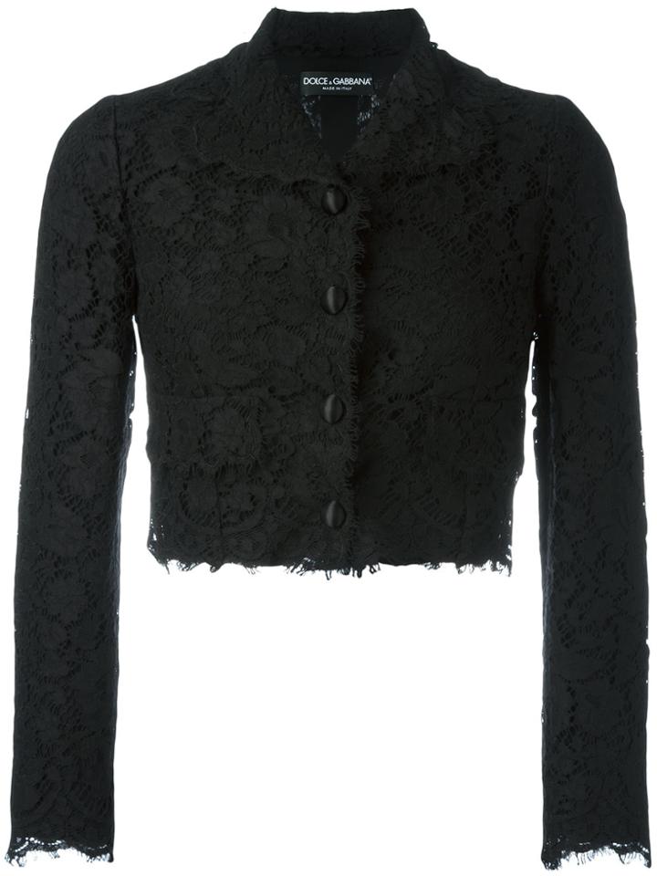Dolce & Gabbana Cropped Lace Jacket - Black