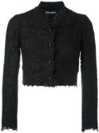 Dolce & Gabbana Cropped Lace Jacket - Black