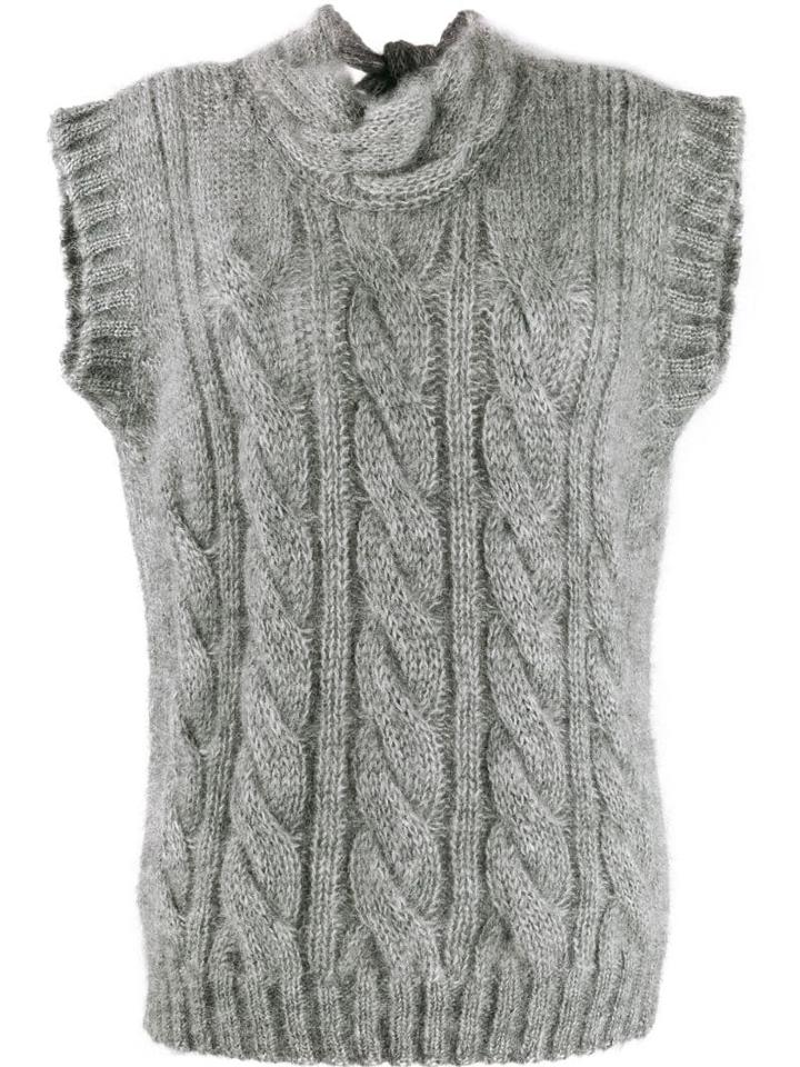Prada Open Back Knit Top - Grey