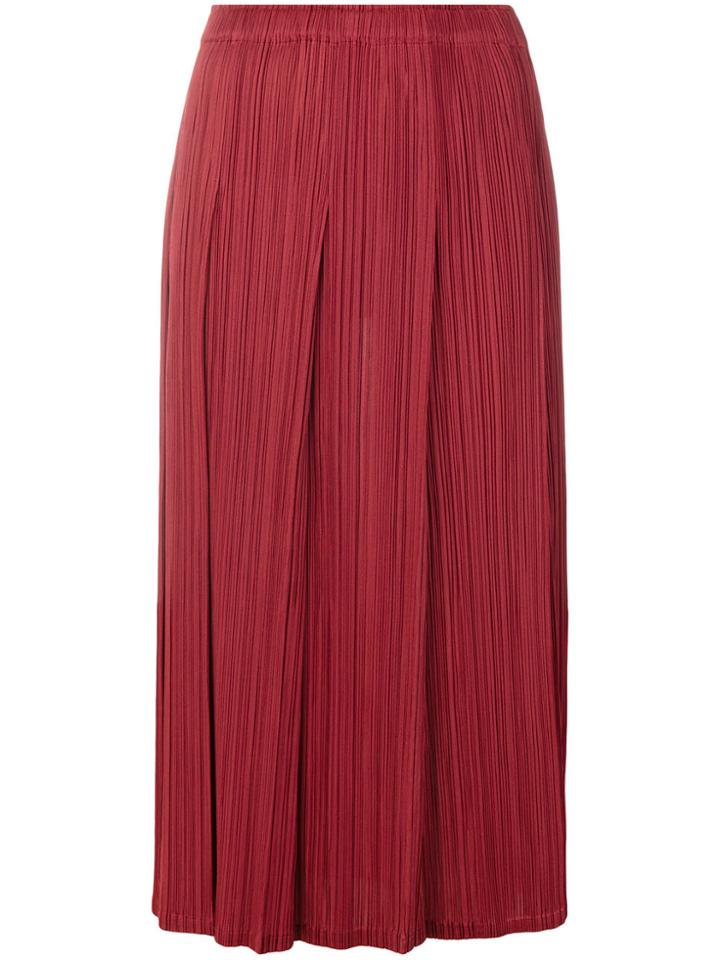 Pleats Please By Issey Miyake Pleated Midi Skirt - Red
