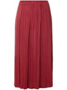 Pleats Please By Issey Miyake Pleated Midi Skirt - Red