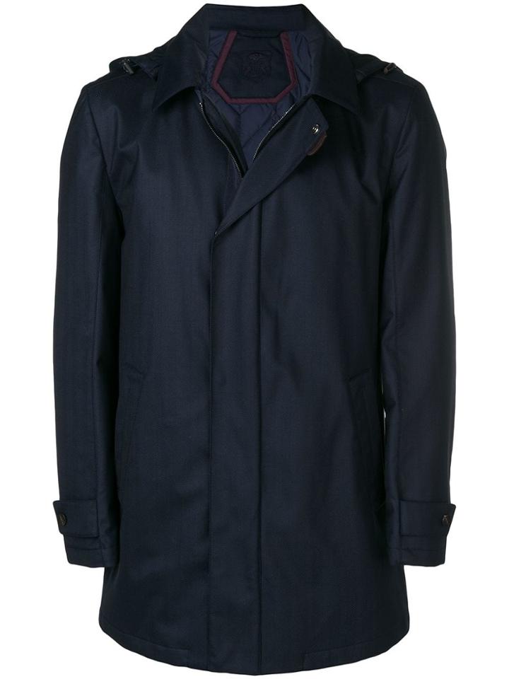 Corneliani Striped Hooded Jacket - Blue