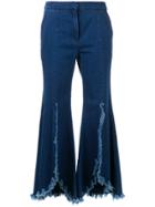 Goen.j Ruffled Cropped Jeans - Blue