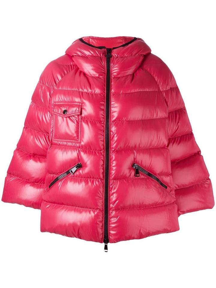 Moncler 'agnes' Padded Jacket, Women's, Size: 1, Red, Polyamide/feather Down