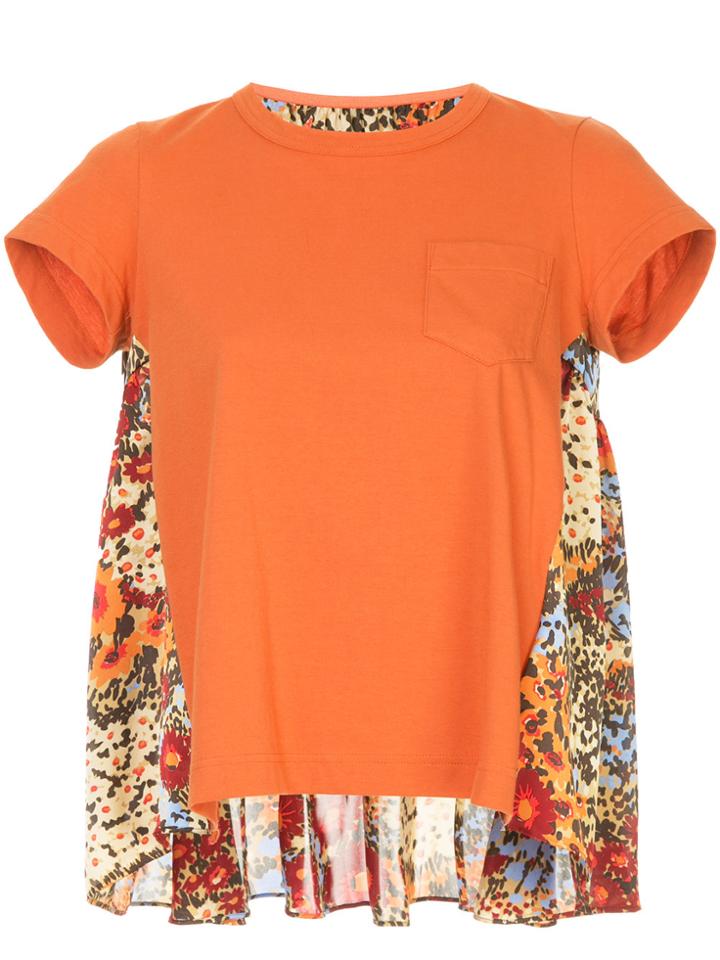 Sacai Panelled-back T-shirt - Yellow & Orange