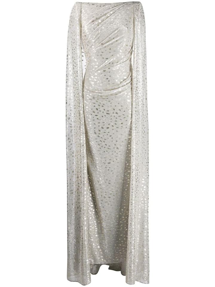 Talbot Runhof Metallic Cape Dress - Gold