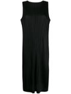 Pleats Please Issey Miyake Crepe Shift Midi Dress - Black