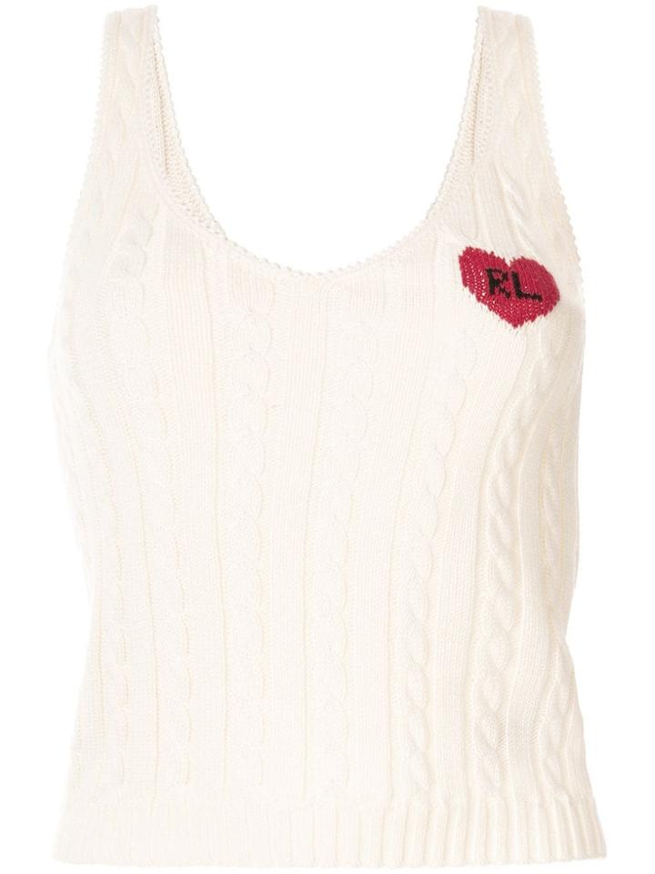 Polo Ralph Lauren Monogram Heart Knitted Top - White