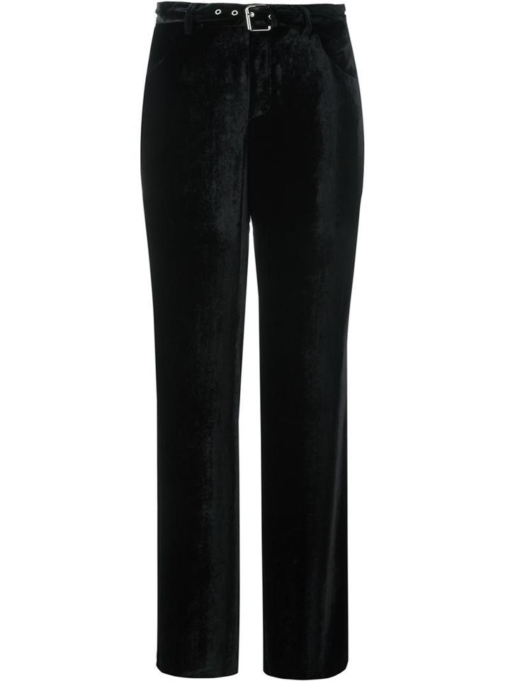 Arthur Arbesser Belted Wide Leg Trousers, Women's, Size: 42, Black, Silk/polyester/viscose