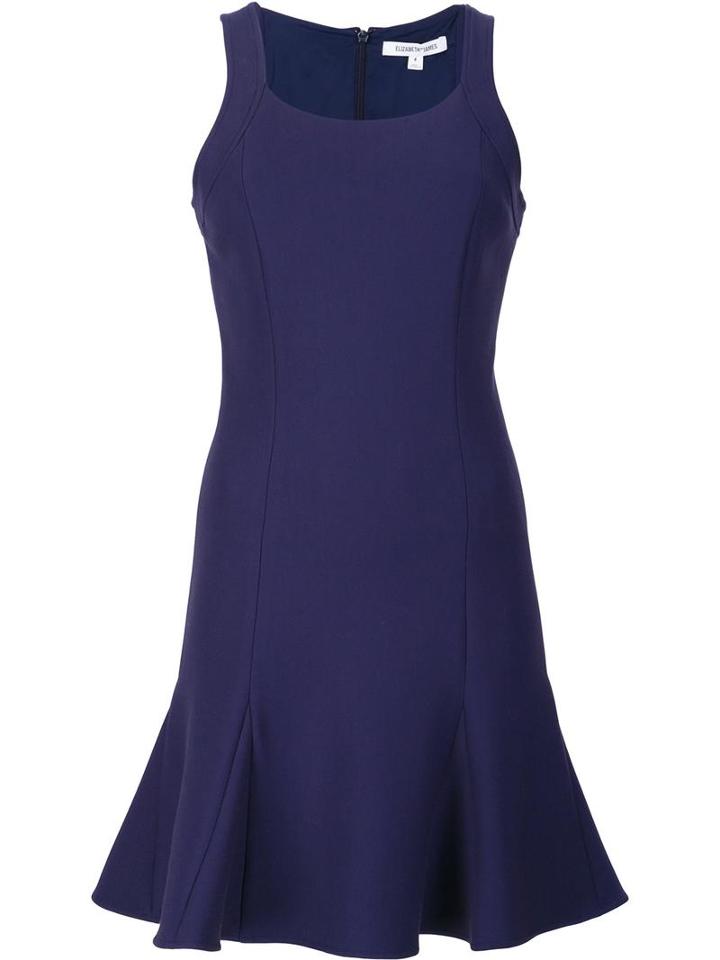 Elizabeth And James Racerback Flared Dress, Women's, Size: 6, Blue, Polyester/spandex/elastane/viscose