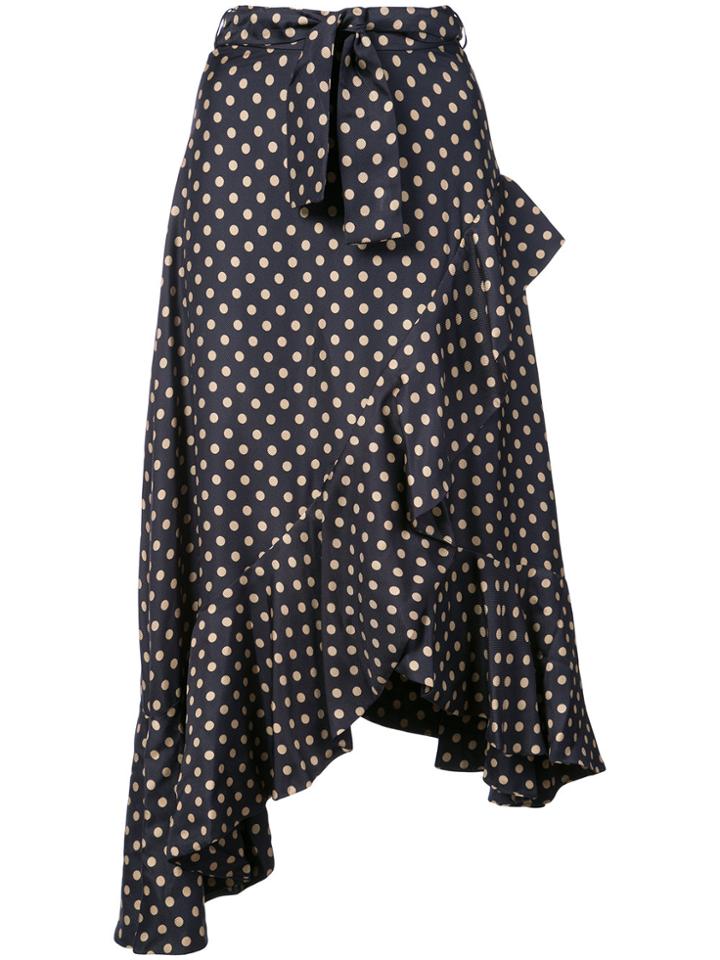 Zimmermann Asymmetric Polka Dot Skirt - Blue