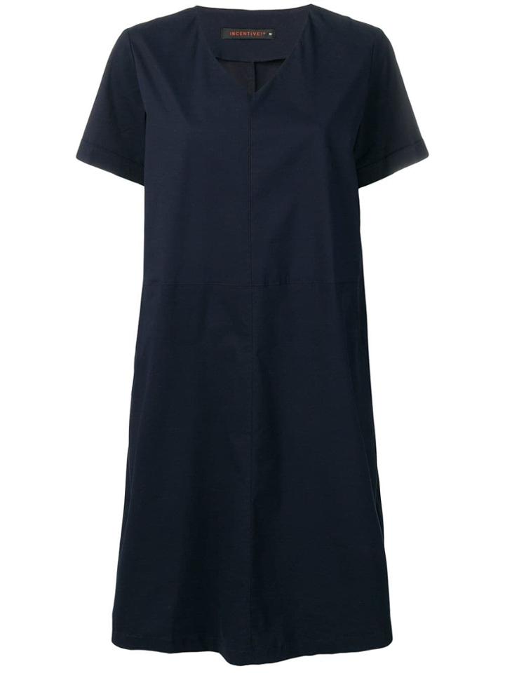 Incentive! Cashmere Oversized V-neck Dress - Blue
