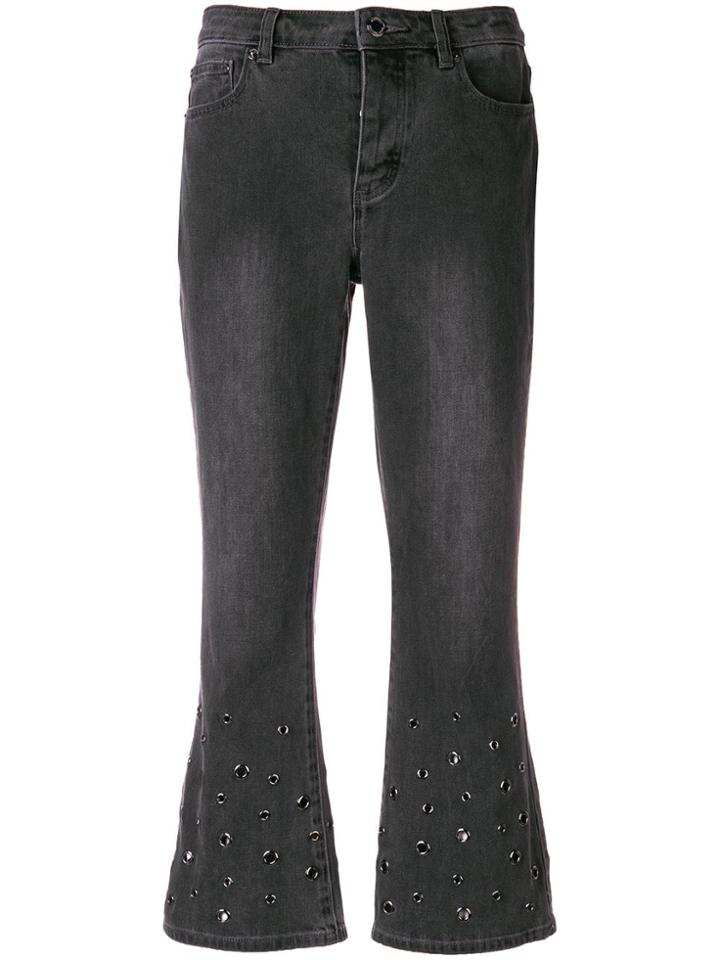 Michael Michael Kors Stud Detailed Crop Trousers - Grey