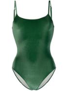 Solid & Striped Velvet One-piece Swimsuit - Green