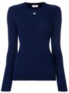 Courrèges Slim-fit Ribbed Sweatshirt - Blue