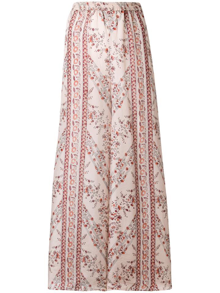 Mes Demoiselles High Waisted Wide Leg Trousers - Pink & Purple