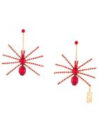 Gcds Spider Embellished Drop Earrings - Red