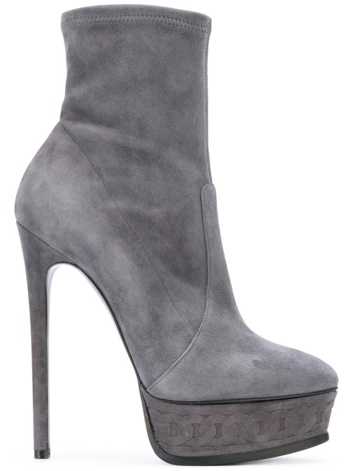 Casadei Platform Ankle Boots - Grey