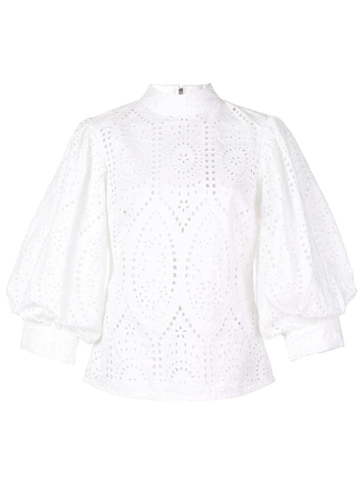 Ganni Broderie Anglaise Blouse - White