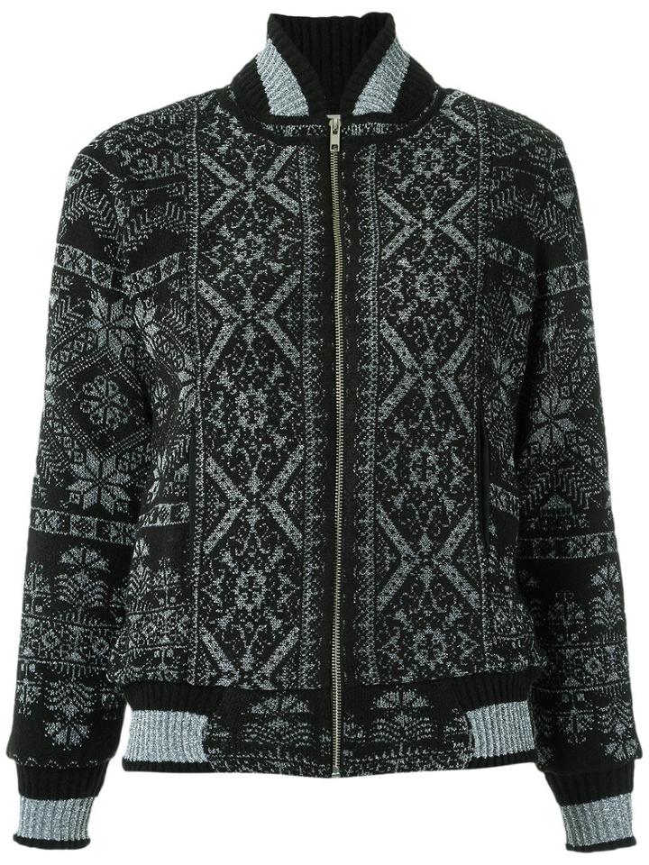 Knit Bomber Jacket - Women - Acrylic/lurex/polyimide - M, Black, Acrylic/lurex/polyimide, Cecilia Prado