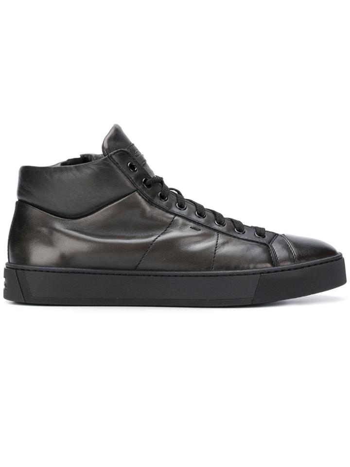 Santoni Smooth Lace-up Sneakers - Black