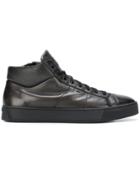Santoni Smooth Lace-up Sneakers - Black