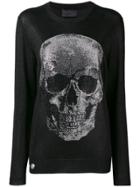 Philipp Plein Embellished Skull Jumper - Black