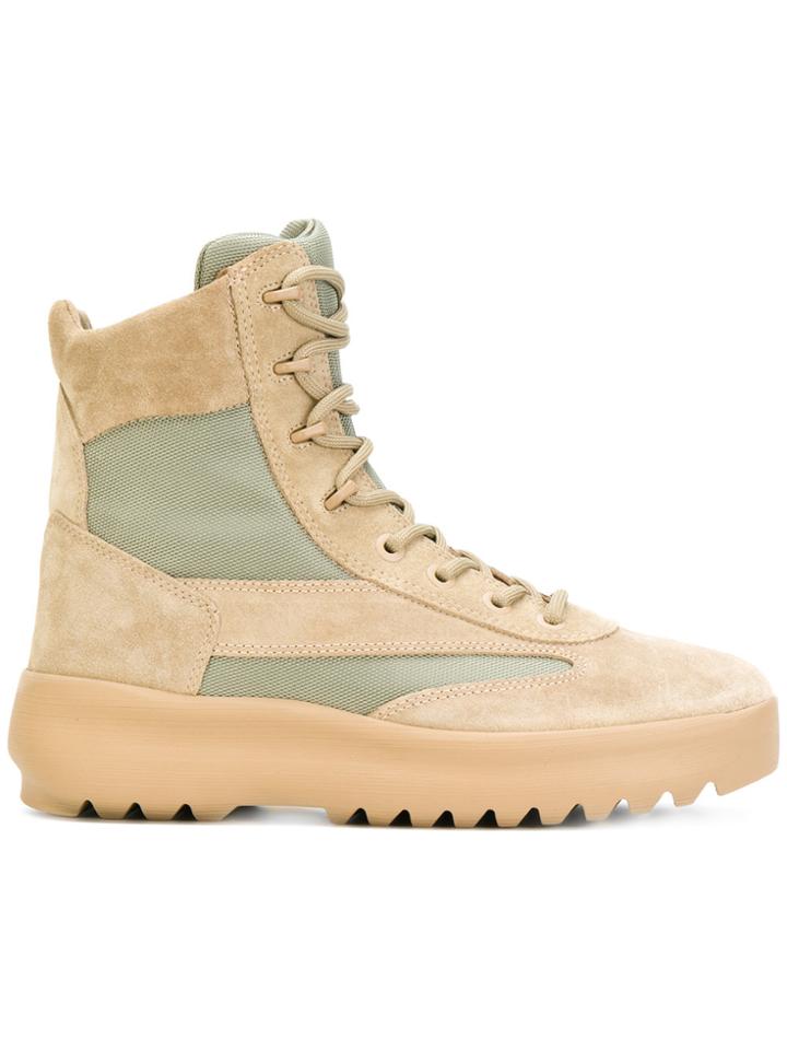 Yeezy Panelled High Top Sneakers - Nude & Neutrals