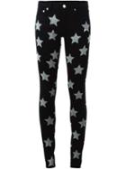 Saint Laurent Star Print Jeans, Women's, Size: 27, Black, Cotton/spandex/elastane