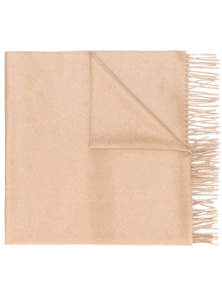 Max Mara Cashmere Fringed Scarf - Nude & Neutrals