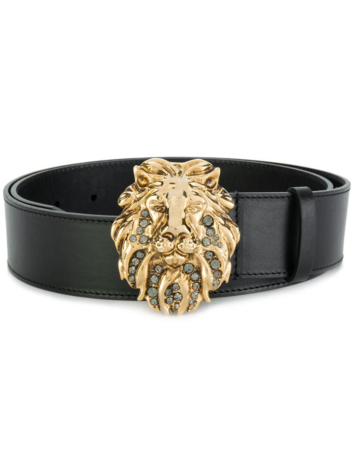 Alberta Ferretti Lion Buckle Belt - Black